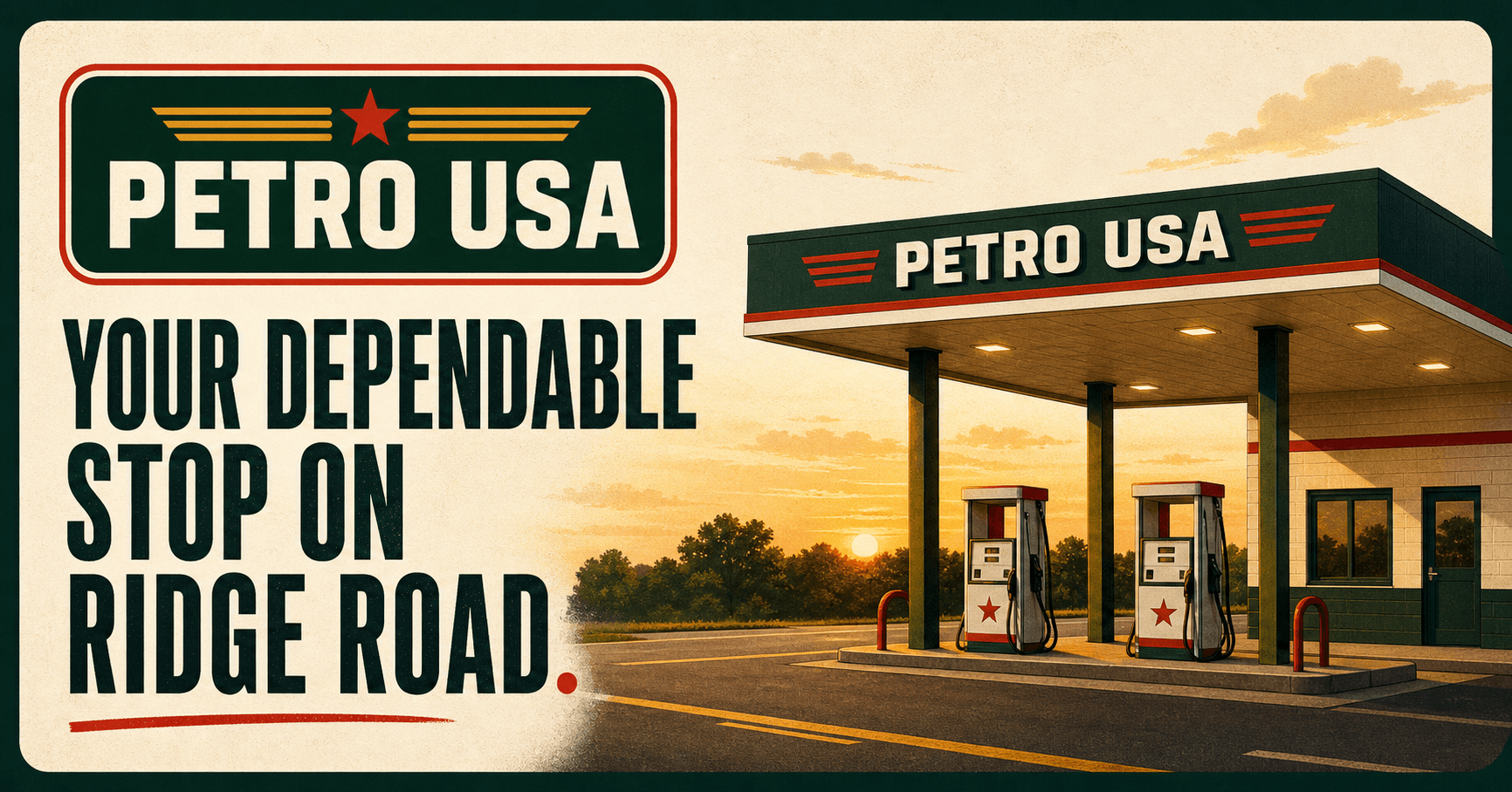 Petro USA · Ridge Road website concept shown across desktop and mobile screens